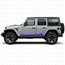 Autocollant Latéral Vinyle à Bandes Fines Montagnes pour Jeep Wrangler JL 2018+_2