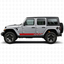 Autocollant Vinyle Latéral à Rayures Damier pour Jeep Wrangler JL 2018+_3