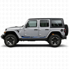 Autocollant Vinyle Bande Latérale à Damier pour Jeep Wrangler JL 2018+_2