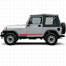 Autocollant en vinyle avec bandes latérales incurvées à damier pour Jeep Wrangler YJ 1987-1995_3