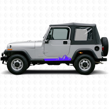 Autocollant latéral vinyle à fines rayures Montagnes pour Jeep Wrangler YJ 1987-1995_2