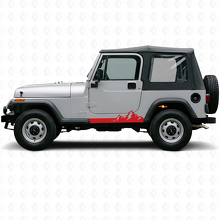Autocollant latéral vinyle à fines rayures Montagnes pour Jeep Wrangler YJ 1987-1995_3
