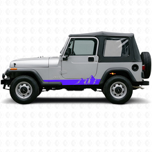 Autocollant Vinyle Latéral Bandes Large Montagnes pour Jeep Wrangler YJ 1987-1995_2