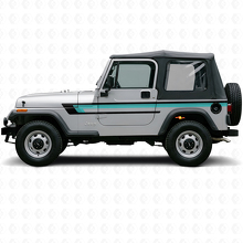 Autocollant en vinyle à triple bandes latérales pour portière Jeep Wrangler YJ 1987-1995_2
