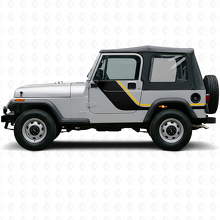 Autocollant vinyle latéral à doubles bandes pour Jeep Wrangler YJ 1987-1995_2