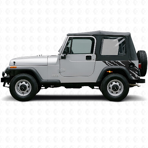 Autocollant vinyle graphique éclaboussures de boue arrière latéral pour Jeep Wrangler YJ 1987-1995_1
