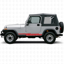 Autocollant latéral en vinyle à rayures entrelacées pour Jeep Wrangler YJ 1987-1995_3