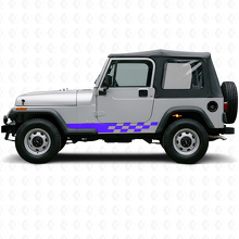 Autocollant latéral à rayures damier pour Jeep Wrangler YJ 1987-1995_2