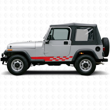 Autocollant latéral à rayures damier pour Jeep Wrangler YJ 1987-1995_3