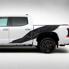 Autocollant vinyle complet carte topographique pour Toyota Tundra Hybride 2023_2