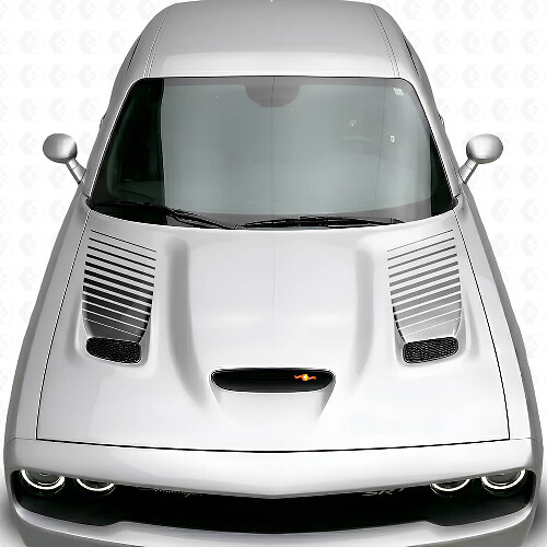 Kit de décalcomanies en vinyle pour insert d'évent de capot rayé amincissant pour Dodge Challenger 2015+_1