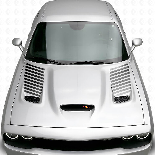 Kit d'autocollants en vinyle pour évent de capot rayé pour Dodge Challenger 2015+_1