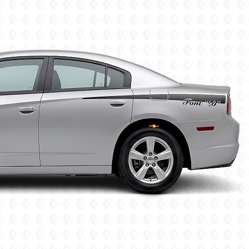 Autocollant vinyle bandes latérales personnalisées pour Dodge Charger 2011-2014_1