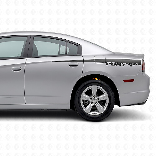 Autocollant vinyle bande personnalisée arrière latérale pour Dodge Charger 2011-2014_1