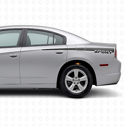 Autocollant en vinyle avec bandes latérales style sport pour Dodge Charger 2011-2014_1