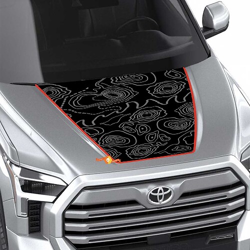Autocollant en vinyle de capot carte topographique pour Toyota Tundra