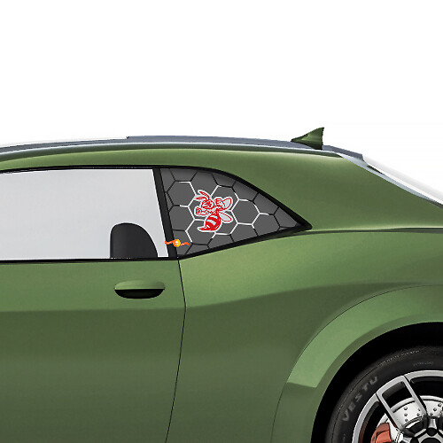 Autocollants en vinyle Angry Hornet pour vitre latérale de Dodge Challenger_1