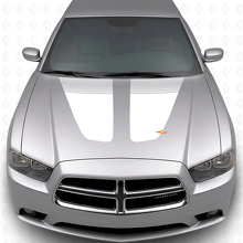 Autocollants vinyle double bande capot pour Dodge Charger 2011-2014_2