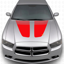 Autocollants vinyle double bande capot pour Dodge Charger 2011-2014_3