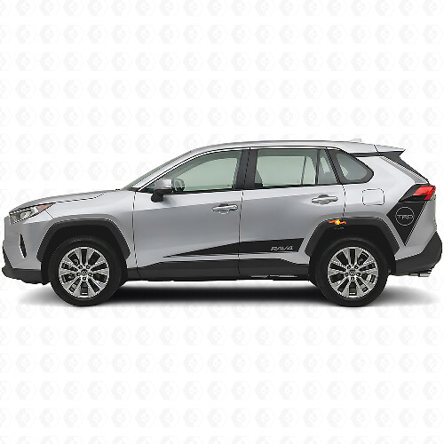 Autocollant en vinyle bandes latérales style hockey TRD pour Toyota RAV4 2019-2024_1