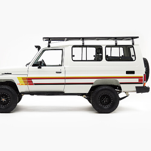 Kit d'autocollants en vinyle avec bandes latérales style vintage pour Toyota Land Cruiser J75_1