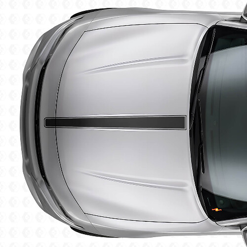 Autocollant Vinyle Fines Rayures Capot pour Dodge Charger