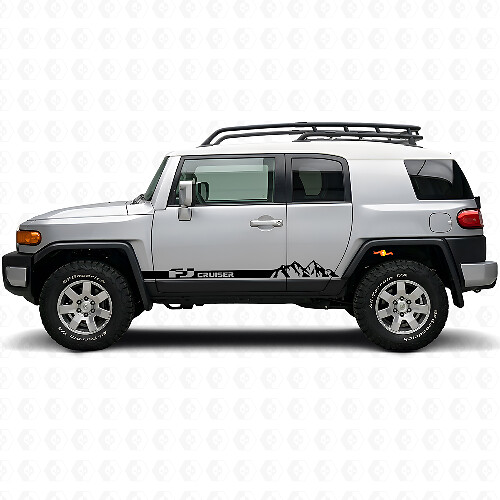 Autocollant en vinyle bandes pour bas de caisse style montagne pour Toyota FJ Cruiser