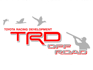2 TOYOTA TRD OFF ROAD DUCK HUNTER DECAL Montagne TRD racing développement côté vinyle autocollant autocollant