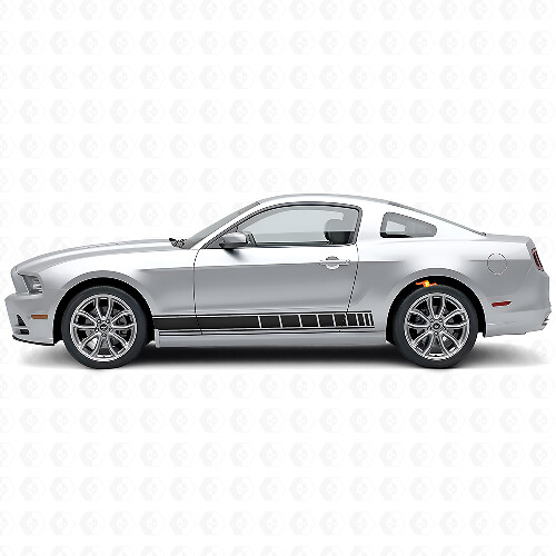 Kit d'autocollants en vinyle à rayures damier pour bas de caisse Musclecar 2010-2014_1