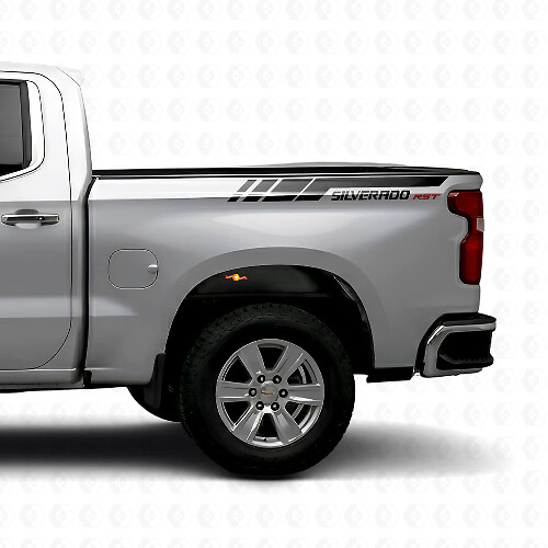 Kit de décalcomanies en vinyle de bandes latérales arrière Silverado RST pour Chevrolet Silverado 2019-2023_1