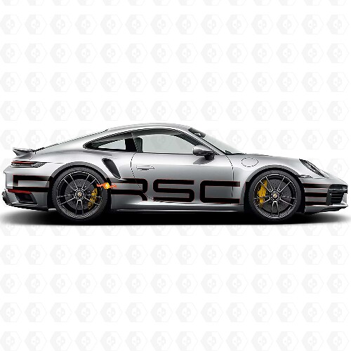 Autocollant énorme logo latéral Porsche 911 avec contour_1