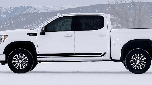 2 Autocollants de Bandes de Bas de Caisse pour GMC GM Sierra 1500 AT4 Autocollants de Bandes de Bas de Caisse