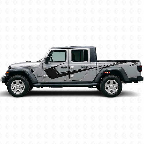 Kit de décalcomanies en vinyle à bandes latérales angulaires pour Jeep Gladiator 2020-27_1