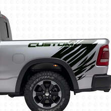 Kit de décalcomanie vinyle arrière latéral style grunge contour personnalisé pour Dodge Ram_2