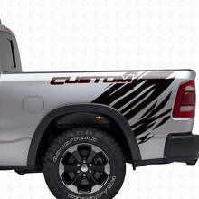 Kit de décalcomanie vinyle arrière latéral style grunge contour personnalisé pour Dodge Ram_4