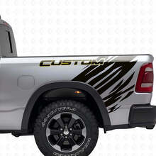 Kit de décalcomanie vinyle arrière latéral style grunge contour personnalisé pour Dodge Ram_6