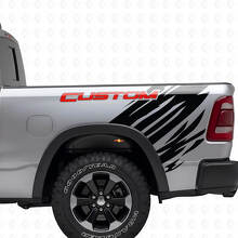Kit d'autocollants en vinyle style grunge avec lettrage personnalisé pour arrière latéral Dodge Ram_4