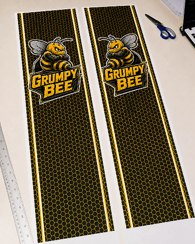 Décalcomanies de bande latérale nid d’abeille Grumpy Bee pour Dodge Ram 1500 2500