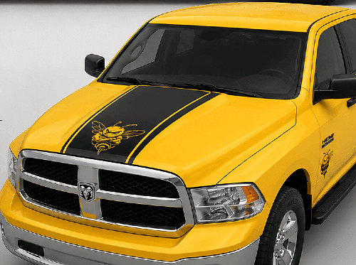 Autocollant Bande de Course Grumpy Bee Capot #78 pour Dodge Ram 1500 2500 3500