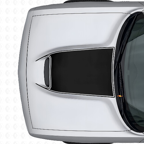 Autocollant vinyle contour noir pour prise d'air capot Dodge Challenger 2015+