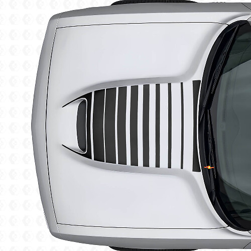 Autocollants en vinyle rayés pour ventilation de capot Strobe pour Dodge Challenger 2015+_1