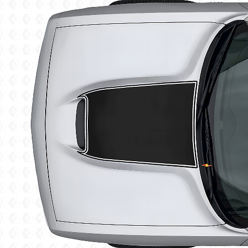 Décalcomanie Vinyle Contour Noir pour Capot Dodge Challenger 2015+_1