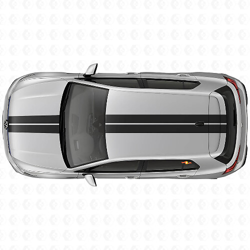 Kit de décalcomanies vinyles à bandes doubles pour capot et toit Racing pour Volkswagen Golf R MK8 2023