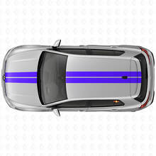 Kit de décalcomanies vinyles à bandes doubles pour capot et toit Racing pour Volkswagen Golf R MK8 2023_2