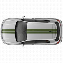 Kit de décalcomanies vinyles à bandes doubles pour capot et toit Racing pour Volkswagen Golf R MK8 2023_3