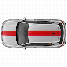 Kit de décalcomanies vinyles à bandes doubles pour capot et toit Racing pour Volkswagen Golf R MK8 2023_4