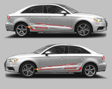 Kit d'autocollants vinyle bandes latérales Techno Style pour Audi A3_2