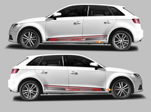 Kit d'autocollants vinyle bandes latérales Sport Techno Style A3 pour Audi A3 Sportback_2