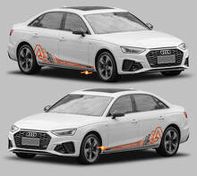 Kit de décalcomanies en vinyle bandes bas de caisse style A4 pour Audi A4_2