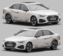 Kit d'autocollants en vinyle fines bandes latérales Techno Style pour Audi A4_2